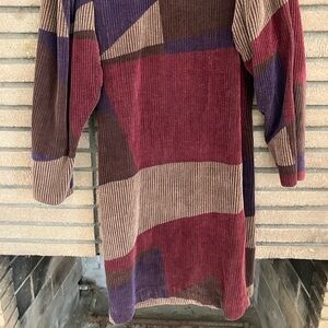 Jackie Bernard For EKLEKTIC Color Block Corduroy Long Sleeve Dress 4